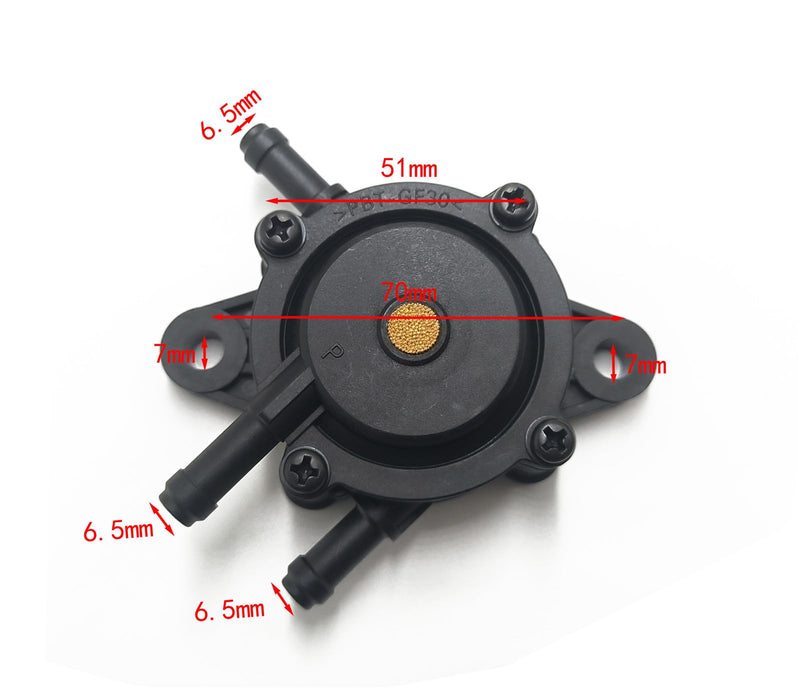 Fuel Pump with Filter and Oil Hose Compatible with Kohler 17HP-25HP Briggs and Stratton John Deere Kawasaki Yamaha Golf Cart Lawn Mower Cub Cadet mikuni Fuel Pump 808492 808656