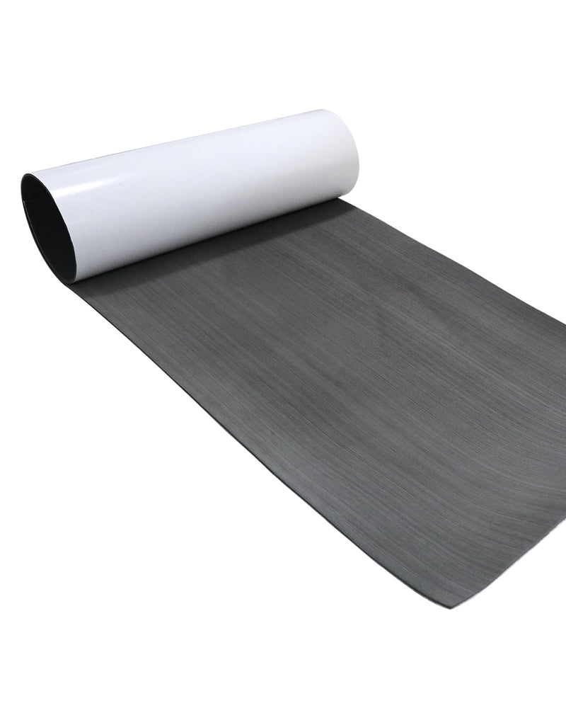 KXKZREN Boat Flooring EVA Foam Decking Sheet Mateials Non-Slip Marine Boat Deck Carpet Self-Adhesive Comfort Floor Mats for Boat Motorboat RV Yacht Kayak Cooler Top 94x16in, area 10.59 sq.ft Dark Gray with Black Backing