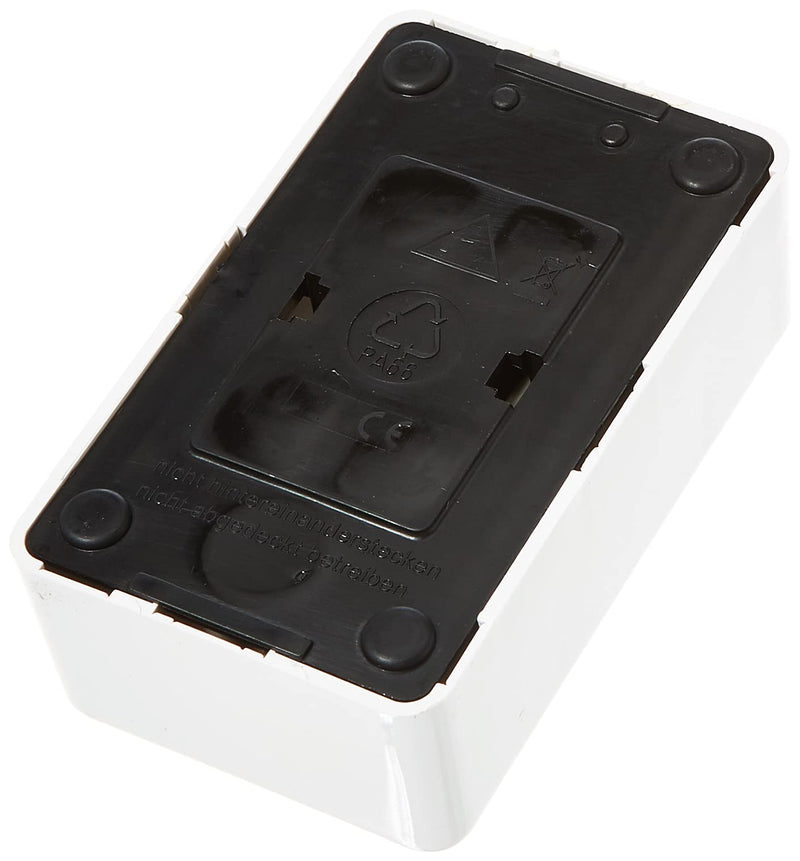 Kopp protective contact socket, 2-gang, surface-mounted socket, 16A, 250V, actis white, 102502002