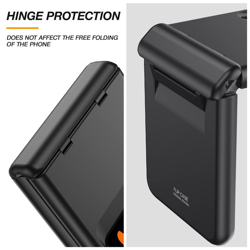 Vizvera for Samsung Galaxy Z Flip 4 Case with Hinge Protection, Flip z 4 Slim Case All-Inclusive Shockproof Volume Key Protection Wireless Charging for Galaxy Z Flip 4 5G(2022)-Matte Black Matte Black