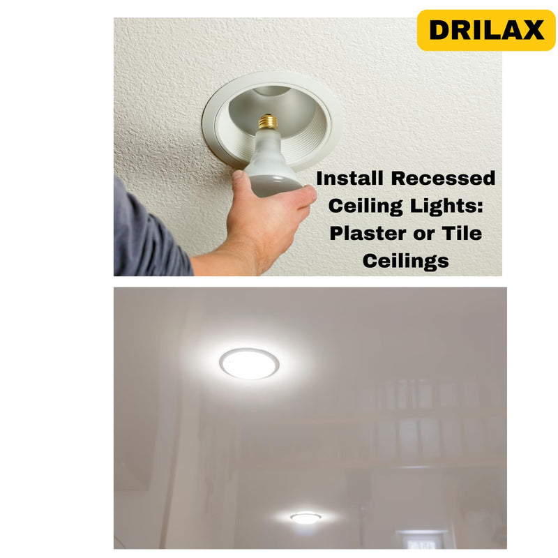Drilax 6 Inch Diamond Hole Saw | 3/8" Shank, 1-1/8" Depth | for Recessed Lights, Toilet Flanges, Large Drains | Drills Porcelain, Granite, Glass, Tile