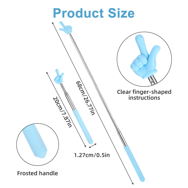 5PCS Telescopic Teacher Pointer Stick for Classroom, Mini Retractable Pointer Finger Stick Teacher Supplies, Extendable Reading Tool, Multi-Color School Kindergarten Supplies 5color