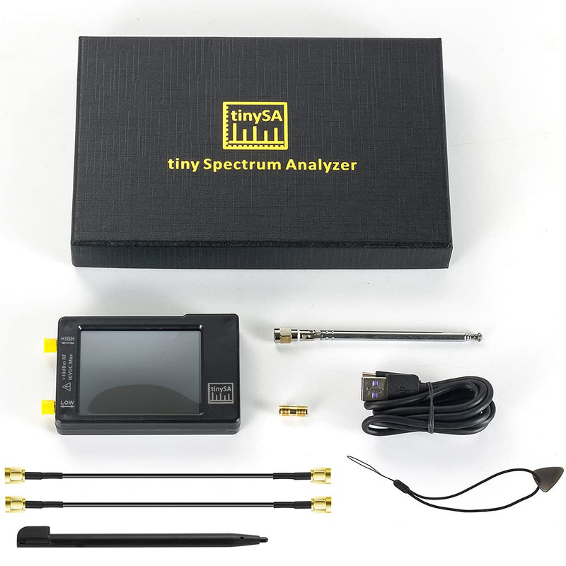 AURSINC TinySA Spektrumanalysator Handheld, V0.3.1 2,8 Zoll Touchscreen, 2-in-1 Signalgenerator 100 kHz-960 MHz MF/HF/VHF UHF-Eingang, ESD-geschützte Funktion
