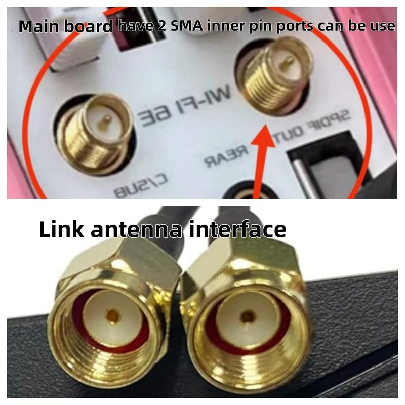 SAMXI SMA WiFi 2T2R Dual Band Wi-Fi Moving Antenna 2.4G/5G Wi-Fi 6e for ASUS Rog Strix Z270 Z370 X370 Z390 Z490 X570 Z170 X299 /Gaming B550-PLUS B650-PLUS B760-PLUS PC Desktop Computer