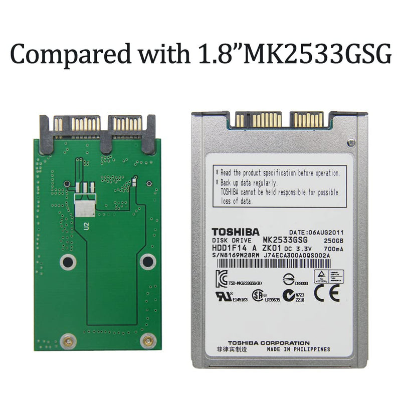 512GB MS02 MicroSata uSATA 1.8inch SSD Compatible with DELL XT1 XT2 IBM X300 X301 T400S T410S Replace MK1229GSG MK1629GSG MK2529GSG 1.8" HDD (512GB) 512GB