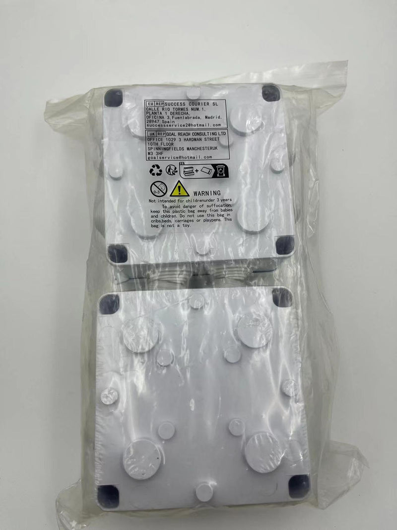 Pack of 2 junction boxes, waterproof IP65, electrical junction box, surface-mounted plastic junction box, plug screw connection, electrical box, cable junction box, junction box, white