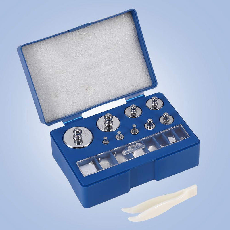 17pcs Precision Calibration Weights Stainless Steel Calibration Weights Set 211.1g Precision Calibration Weights with Storage Box for Digital Jewelry Scales Laboratory Study Weights 10mg-100g