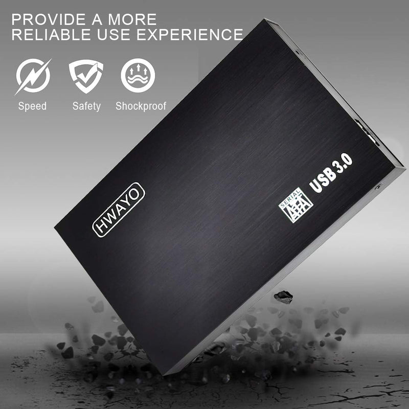 2.5'' 1TB Ultra Slim Portable External Hard Drive USB3.0 HDD Storage for PC/Desktop/Laptop/MacBook/Chromebook/Xbox One (Black) Black