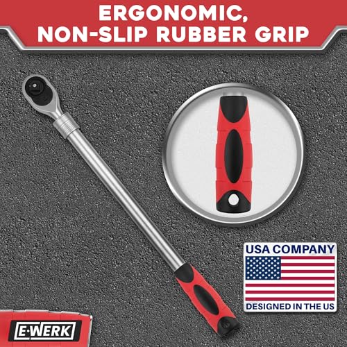 Telescopic Ratchet Wrench, ½” Drive, 72 Teeth, Retractable Socket Wrench