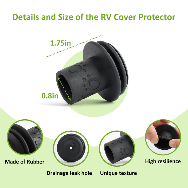 RV/Camper Cover Protector, Rain Gutter Spout Cover System, Keeps The Gutter Spout Ends from Ripping RV/Camper Cover-Black