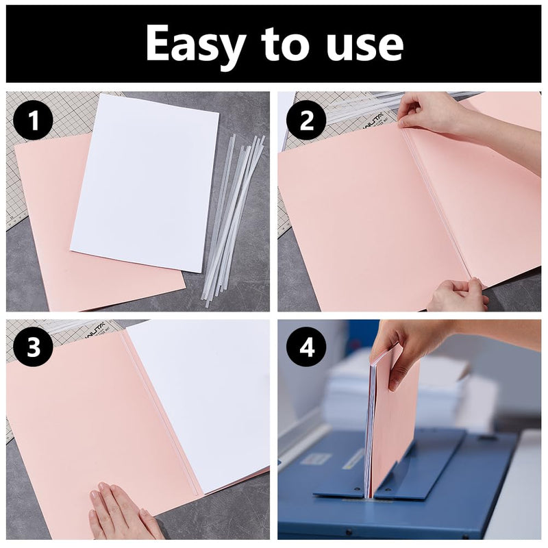 BENECREAT 120Pcs White Thermal Glue Strips, 11.2x0.2inch Long Thermal Pictures Binding Glue Strips for Albums Crafts Textbook Books, 1mm Thick