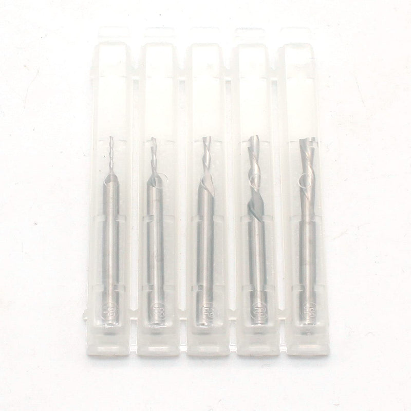 TEMO 5pc Carbide Downcut Inlay Router Bits Set 1/8, 3/32, 1/16, 3/64, and 1/32 Inch Diameter 1/8 Inch Shank, Ideal for Wood Carving, Slot Mortise, Engraving, Grinding Assorted Sizes (1/8", 3/32", 1/16", 3/64", 1/32")