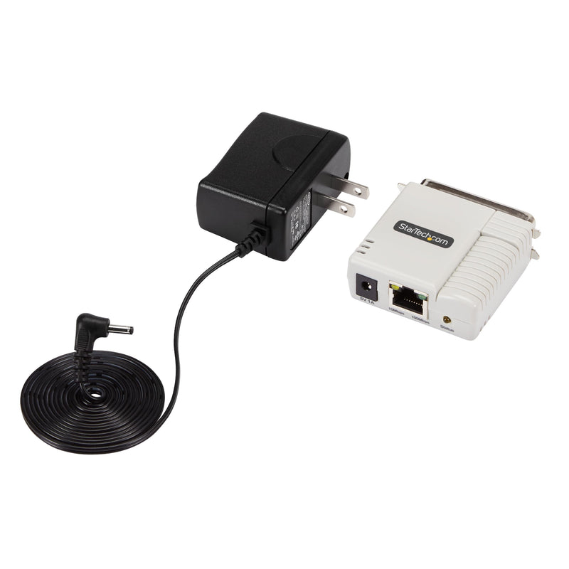StarTech.com Ethernet to Parallel Network Print Server, 10/100Mbps LAN, WebUI, Centronics Ethernet Printer Server Adapter, TAA