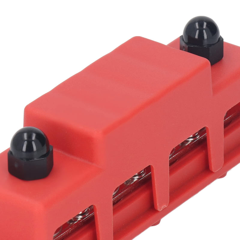 DC Busbar Distribution Block Power Distributor Pack of 2 4-Pin Busbars with M8 Screw Max 48V 250A 4 Post Power Stud Connection Block