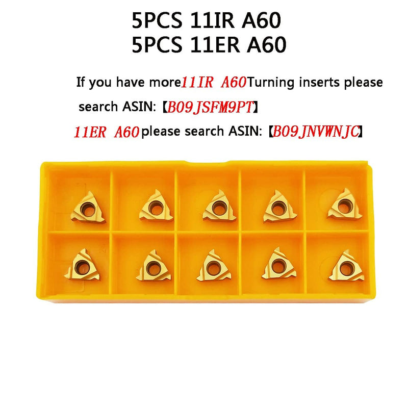 SNR0012M11 + SNL0012M11 Internal and external tap, turning tool holder with 5 pieces 11IR A60 + 5 pieces 11ER A60 threading inserts.