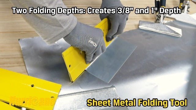HURRICANE 24 Inch Sheet Metal Folding Tool, Professional HVAC Bending Tool with 3/8" & 1" Fold Depths, Metal Seamer for Ductwork, Roofing, Duct Bender Hand Tool 24" Folding Tool