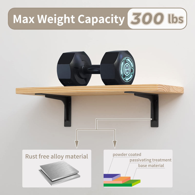 8" x 4.7 "Shelf Bracket ,L Shelf Brackets,max Load 300lbs, Premium Alloy Metal Heavy Duty Shelf Bracket, high Strength Mounting Hardware Included, countertop Support, Pack of 4. (8 INCH x 4.7INCH) 8 INCH x 4.7 INCH (L Beam)