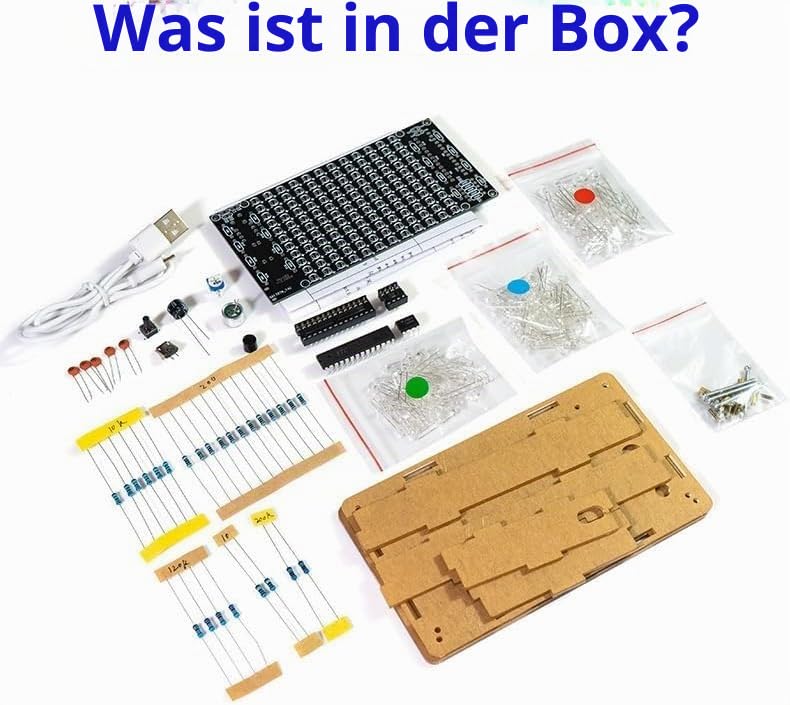 Audio Visualizer Electronic Kit DIY Kit, LED Light Musical Spectrum Electronic Kit, Soldering Kit with Components, Circuit Board, Housing, Audio Level Display for Electronic Enthusiasts, USB Powered