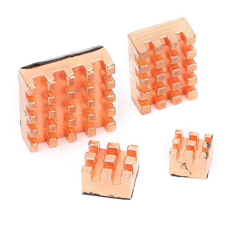 VBESTLIFE Pure Copper Heatsinks, 4 Professional Heatsinks for Raspberry Pi 4B 1G 2G 4G (Pure Copper) Pure Copper
