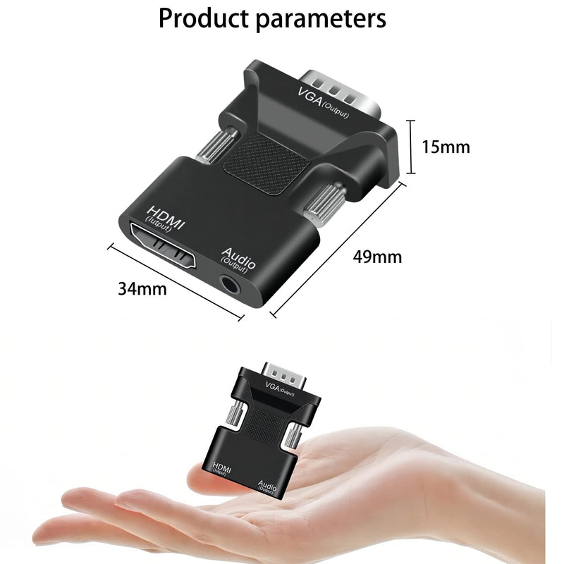 FDG HDMI to VGA Adapter Converter,hdmi vga Adapter Suitable for laptops, Old Computers, Monitors, projectors.hdmi to 3.5mmaudio Adapter,hdmi-to-vga adapters