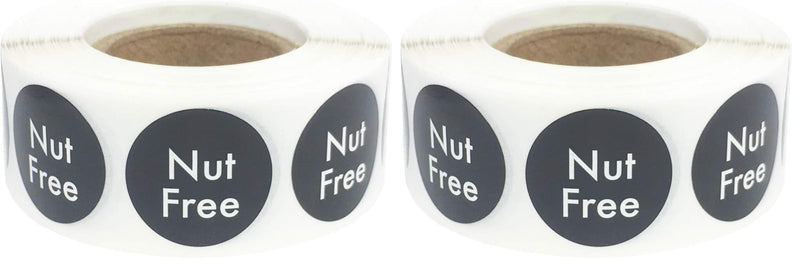 Nut Free Labels .75 Inch Round Circle Dots 500 Adhesive Stickers (Pack of 2) 3/4" Circle (Pack of 2)