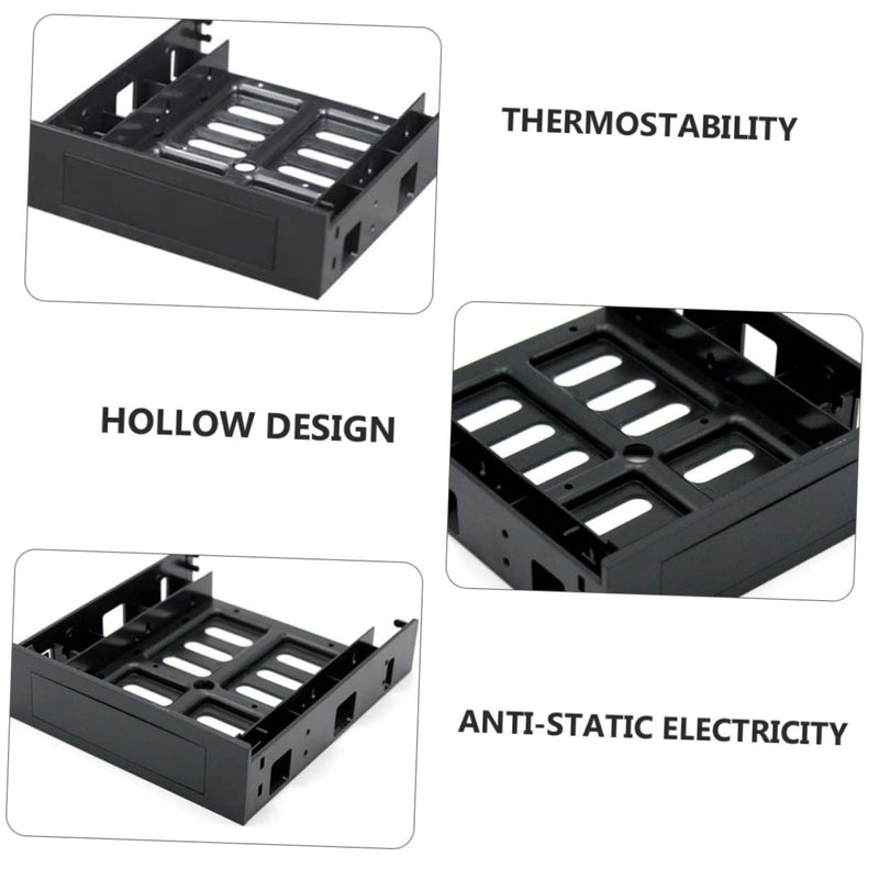 SOLUSTRE HDD Bracket Laptop Holder Stand PC Stand 3.5-inch to 5.25-inch Front Bay Converter Hard Disk Holder PC Internal HDD Bay Front Bay Adapter HDD SSD Mounting Bracket Built-in Black