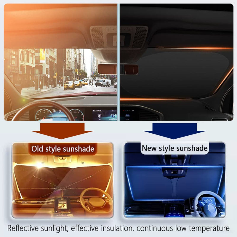 240T Thickened Automotive Glass Sunshade and Comes with Storage Bag,Keep Car Interior Cool,Universal Windshield Sun Shade Fit for Cars,Trucks,SUVs (L(57.08 * 31.5 inch)) L(57.08 * 31.5 inch)