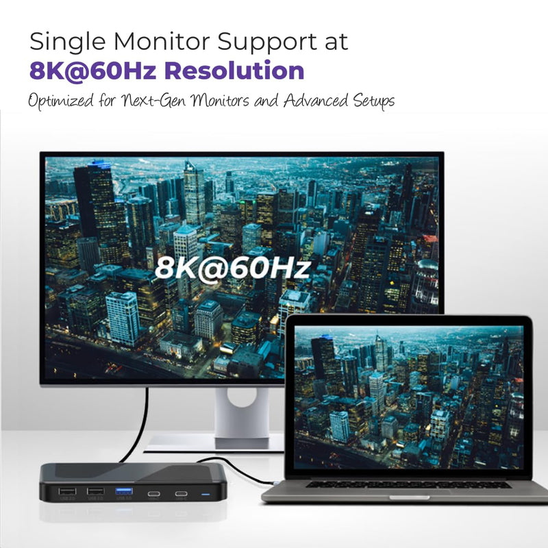 Thunderbolt 4 Dock Dual Monitor USB-C - 11 Ports 40Gbps Docking Station, PD 100W, 60W Charging - 8K/4K Displays Compatible with Windows 10/11, Mac OS 10.2 & Above, Dell, HP, Lenovo Laptop