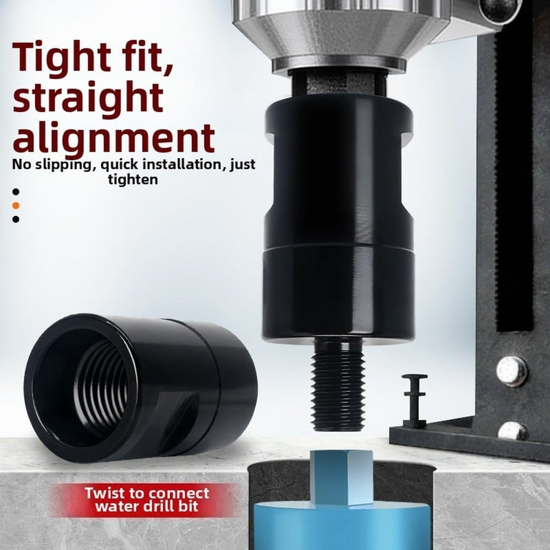 Drill Adapter 1-1/4" to M16 Thread Reducer Carbon Steel Conversion Head with Black Oxide Finish for Secure Connection in Water Drilling Operations