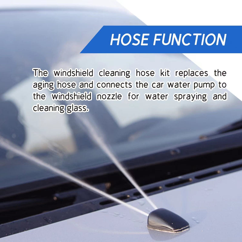 Windshield Washer Hose Kit, 4 Meter Washer Fluid Hose with 12 Pcs Hose Connectors, Suitable for Most Car Windshield Washer Tubing