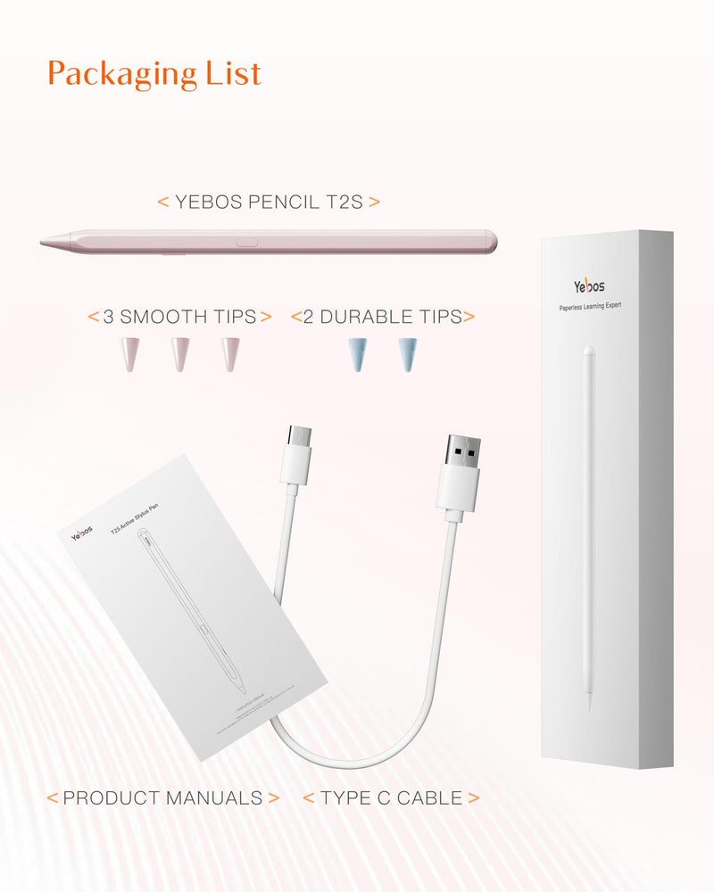 Stylus Pen for Apple iPad 9th&10th Generation(2018-2024),3X Battery Life, USB-C Fast Charging (10 Min), iPencil, Tilt & Palm Rejection, Compatible w/6-10 iPad Pencil,Pro (M2/M4), Air, Mini 20 Hours Pink