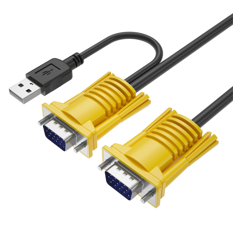 VGA KVM Cable 16ft, USB VGA 2in1 KVM Cable for VGA KVM Switch (2pack, 5m) 2pack 5m/16ft