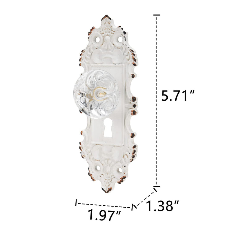 SOFFEE DESIGN 4pcs Vintage Cabinet Pull Drawer Handle, Distressed Closet Handle with Clear Resin Knob, Antique with Mounting Screws for Cupboard, Kitchen Furniture - White 4pcs White Short