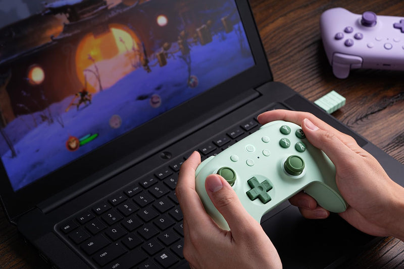 8Bitdo Ultimate 2C Wireless Controller for Windows PC and Android, with 1000 Hz Polling Rate, Hall Effect Joysticks and Triggers, and Remappable L4/R4 Bumpers (Green) Green