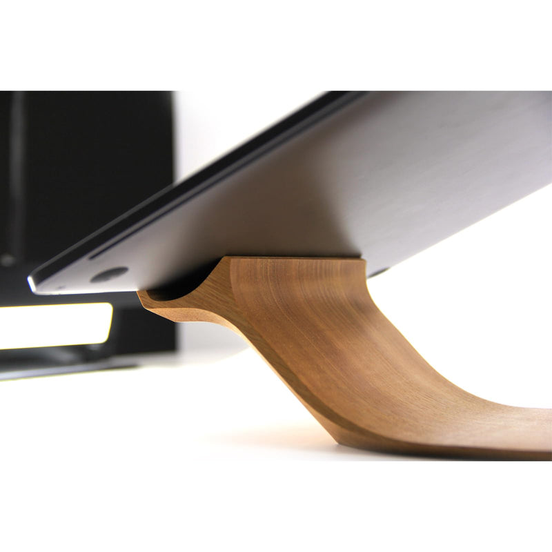 XDK Wood Laptop Stand for Desk, Ergonomic Height Riser for Notebook Computer up to 15 Inches, Wooden Holder for MacBook/Aluminum Laptops
