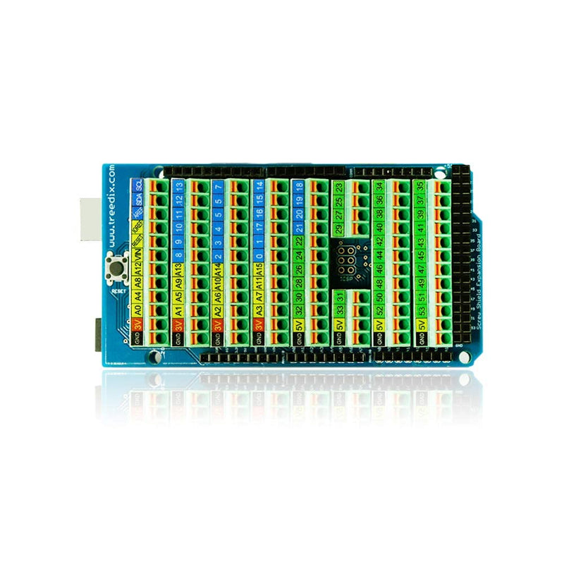 Treedix screw terminal block breakout shield board module expansion board breakout module compatible with Arduino MEGA-2560