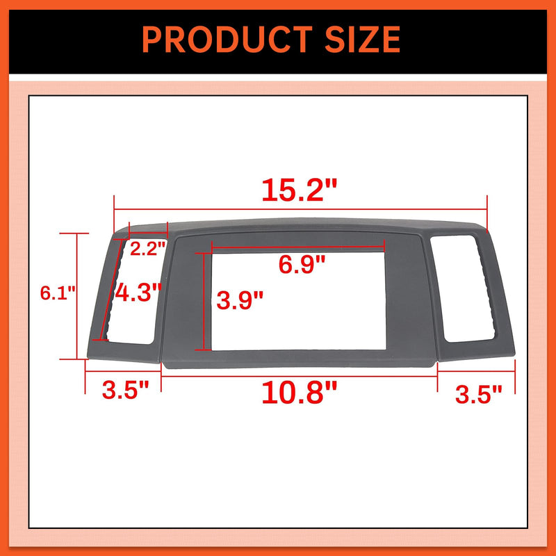 ECOTRIC Double Din Navigation Radio Bezel Dash Compatible with 2005-2007 Jeep Grand Cherokee with Wiring Harness Antenna Adapter