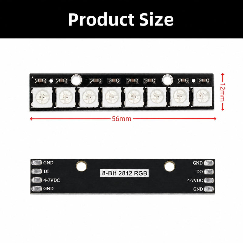 WS2812 RGB LED Module 8 Bit, 5050 LED Stick 5 V with Integrated Driver, Addressable RGB Light Strip for Arduino Raspberry Pi ESP32, DIY Electronics Model Making Lighting Pack of 10
