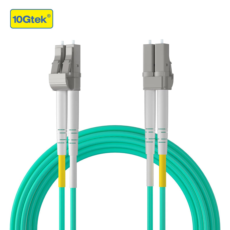 10Gtek Fiber Patch Cable - LC to LC OM3 10Gb/Gigabit Multi-Mode Jumper Duplex 50/125μm LSZH Fiber Optic Cord for SFP Transceiver, Aqua, 1-Meter(3.3ft), 4-Pack 1m
