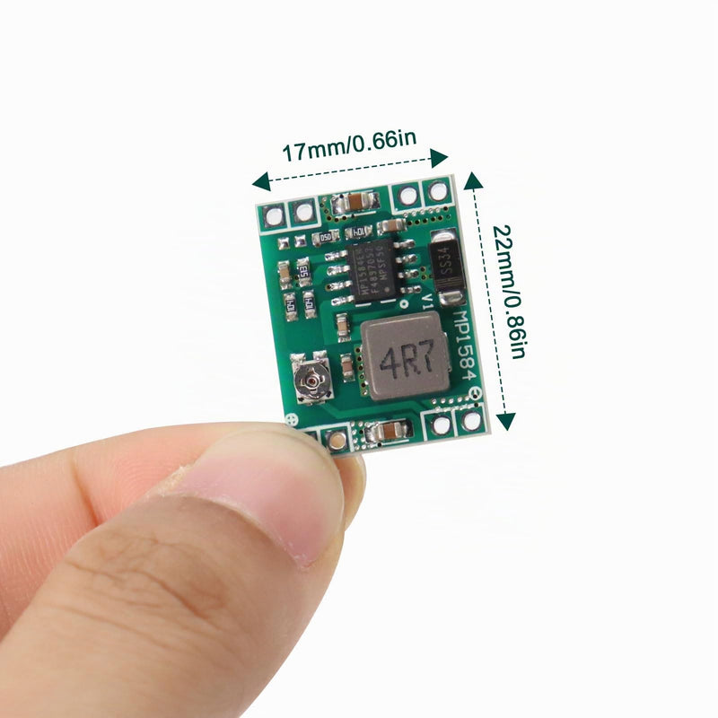 Pack of 10 Mini Step Down Converter Module, QIQIAZI DC-DC Buck Converter MP1584EN 4.5-28V to 0.8-20V DC-DC Converter Module, 24V to 12V 9V 5V 3V Step Down Adjustable Converter