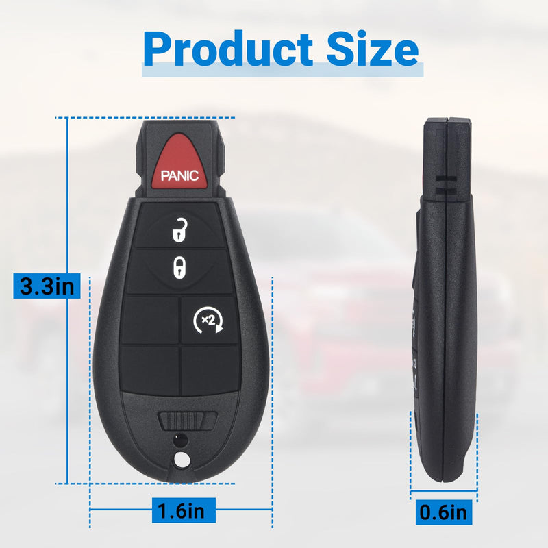 Key Fob Replacement Compatible with 2013-2021 Dodge Ram 1500 2013-2018 Ram 2500 3500 4500 5500 Keyless Entry Remote GQ4-53T (2-Pack)