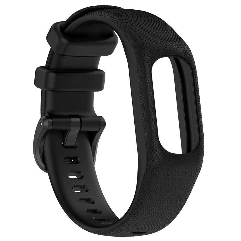 MOTONG Compatible with Garmin Vivosmart 5 Replacement Band - Silicone Replacement Wrist Band Strap Compatible with Garmin Vivosmart 5(Silicone Black)