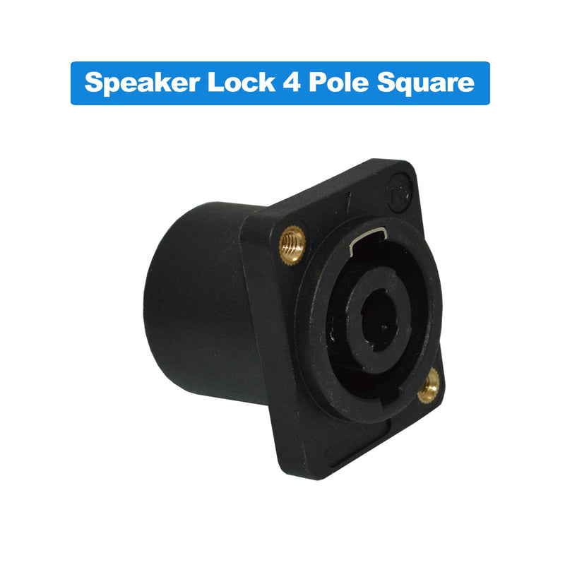 speakon Connector,Speaker Jack Twist Lock 4 Pole Square (Rectangle),Compatible with Speakon NL4MP, NL4MPR, NL4FC, NL4FX, NLT4X, NL4 (8 Packs Black)