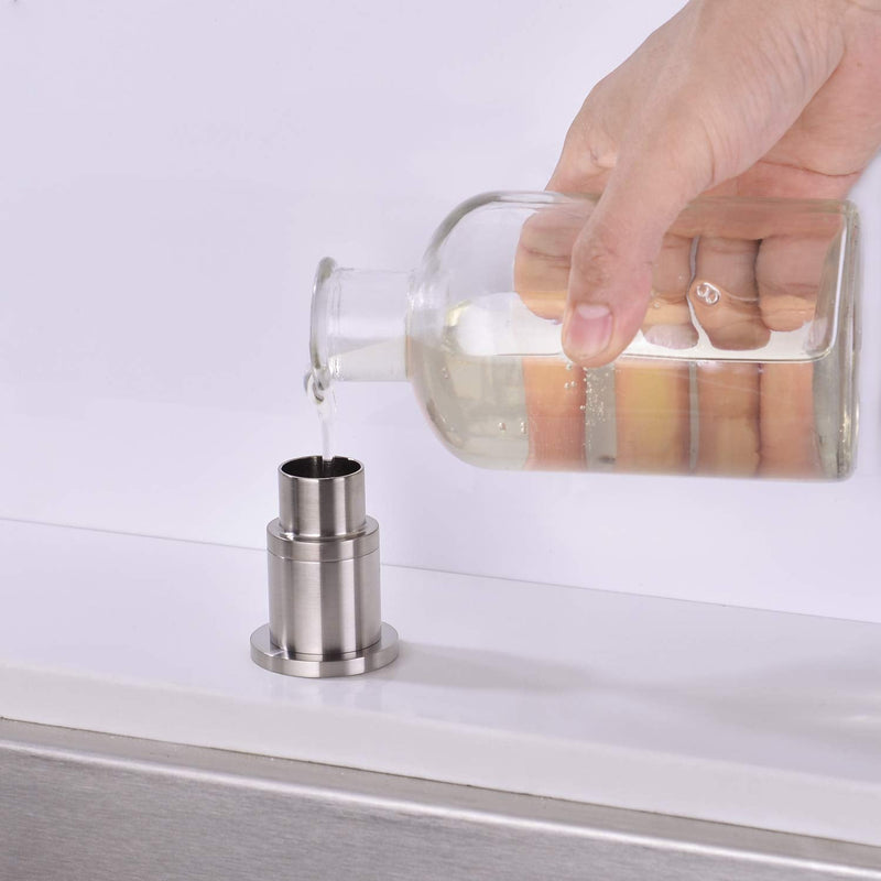 Sink Soap Dispensers,Brass Commercial Kitchen Soap Dispenser Liquid Lotion Dish Dispenser Built in Soap Dispenser Brushed Nickel Bathroom Soap Dispensers Pump, Refill from The Top 17oz(500ML) PET Bottle