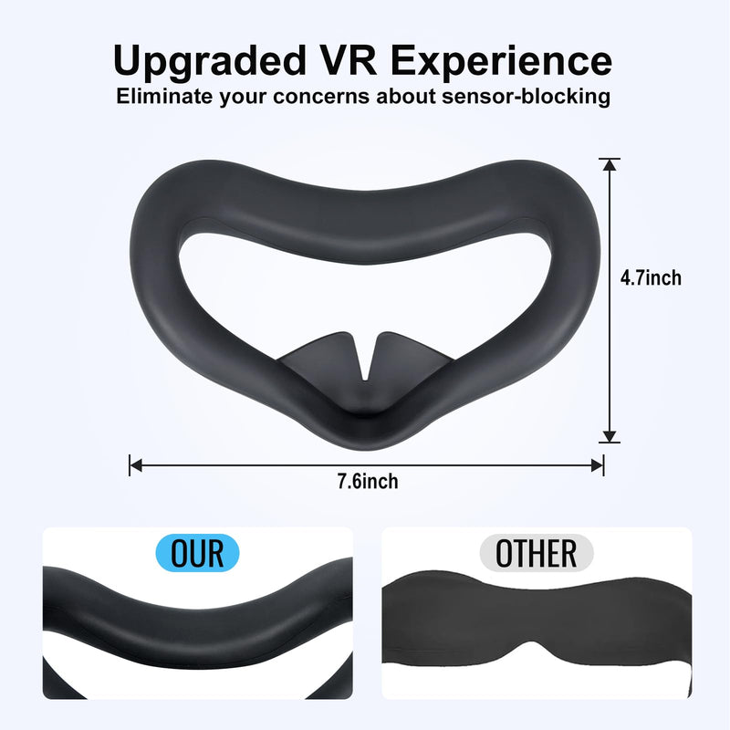 Silicone Face Mask for Meta Quest 3s, Sweat-Proof and Light-Proof Silicone Cover, Comfortable Experience, Enjoy Immersive Virtual Reality