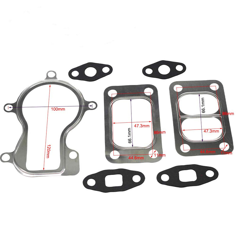 HX35 HX40 Turbo Stainless Steel Gasket kit Compatible with Holset Garrett Fit for 3592766 3538881 4050036 35392726 Dodge Cummins Truck 6BTAA HE351CW HE351 HE341 HIC HY35 HX40 HX35W HIC T3 T4 Turbochar