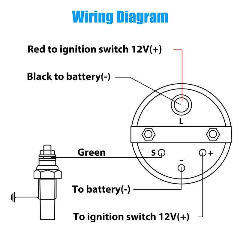 Linkstyle Oil Temp Gauge 12V, 122-302℉ Engine Temperature Gauge Meter, Electrical Oil Temperature Gauge Transmission with Sensor