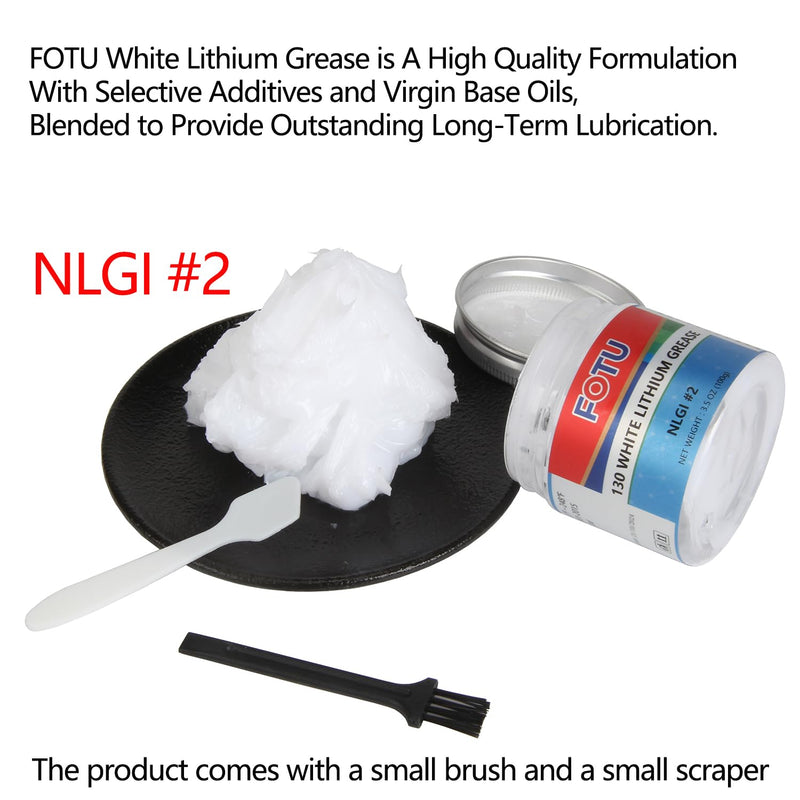 FOTU White Lithium Grease,Excellent Lubricant for Marine Grease,Sewing Machine Oil,Garage Door Grease More Durable Than Garage Door Lubricant Spray (3.5 Oz, 1-Pack) 3.5 Oz