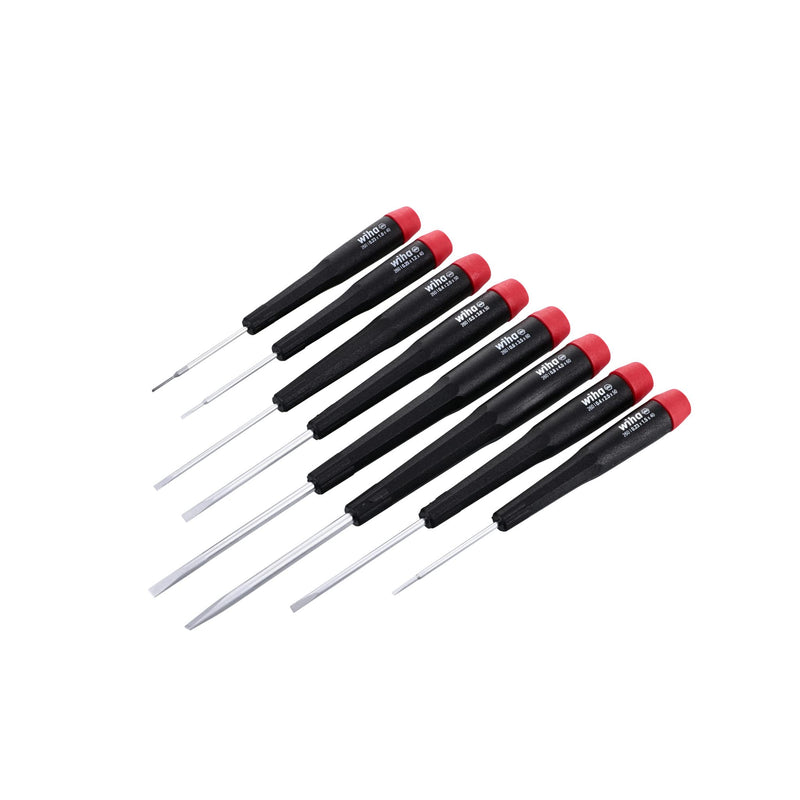 Wiha 26098 Precision Slotted Screwdriver Set in Canvas Pouch, 8 Piece Set