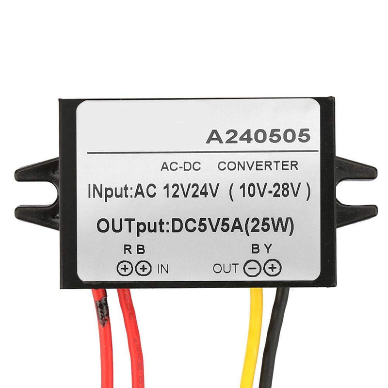 SEAFRONT AC DC Voltage Converter, Rectifier AC 12V/24V to DC 5V Step-Down Converter (5A)